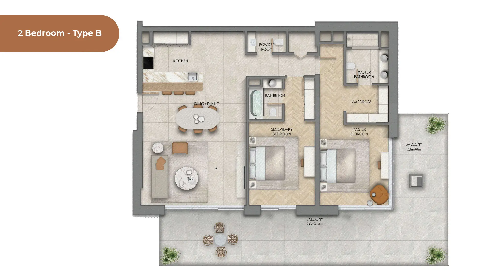 1 BR - Type A